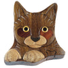 Hand?Carved Cat Puzzle Box - Natural Intarsia Wooden Keepsake Box with Secret Compartment - Artisan Wood Cat Gift