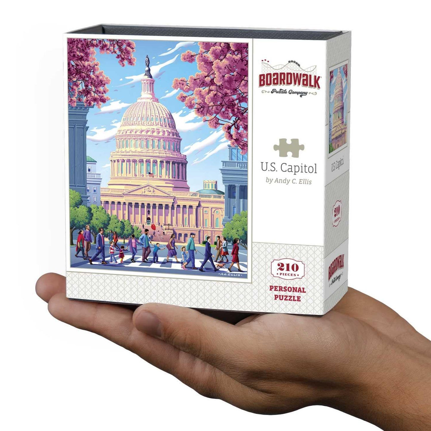 Boardwalk U.S. Capitol 210 Piece Personal Puzzle, Jigsaw Puzzles with Premium Box, Washington DC PatrioticGifts for Adults, 6"x8"