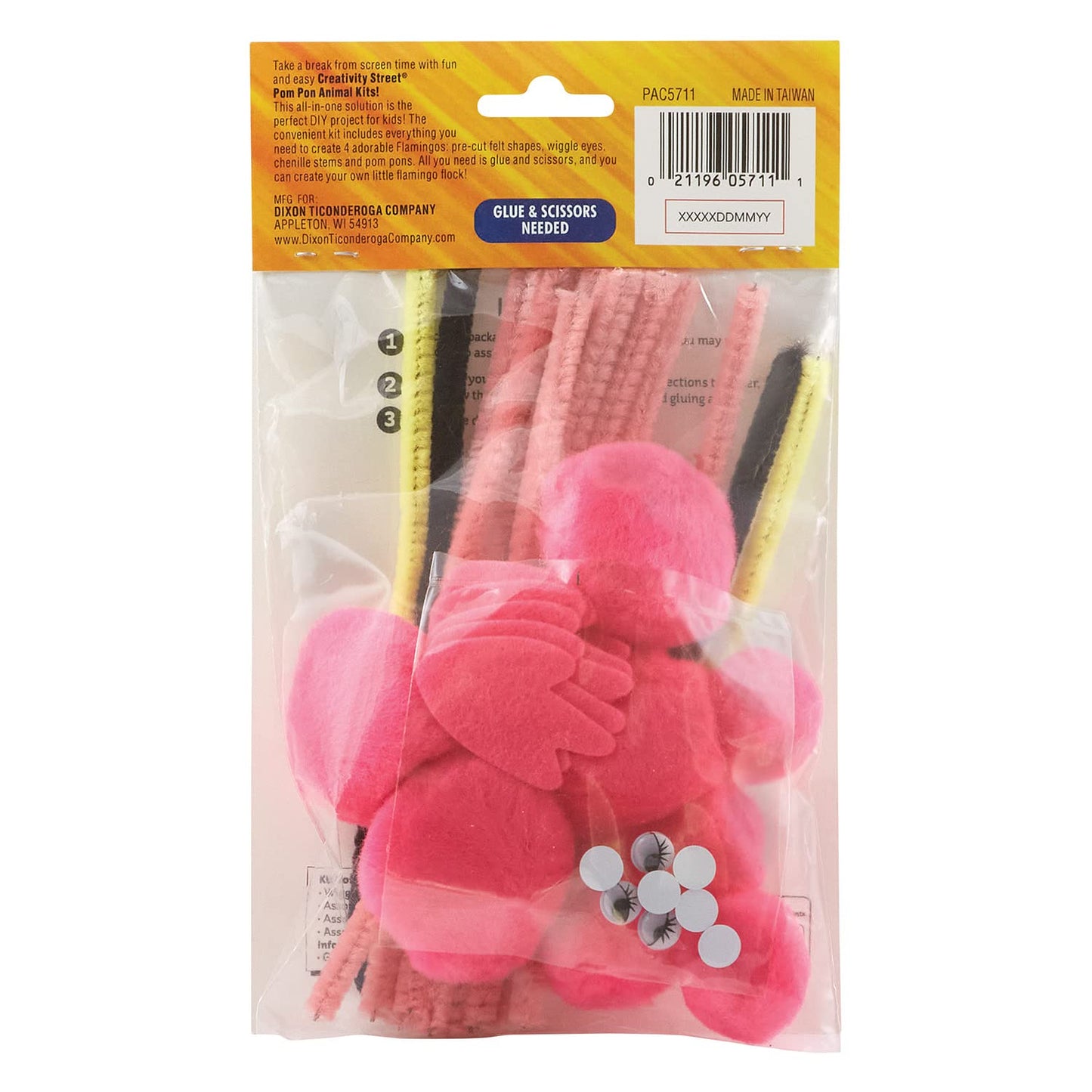 Creativity Street Pom Pon Animal Craft Kit, Flamingo Flock (PACAC5711)