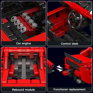 Mould King Pull Back Sports Car Building Kit, 738 Pcs Muscle Car Model