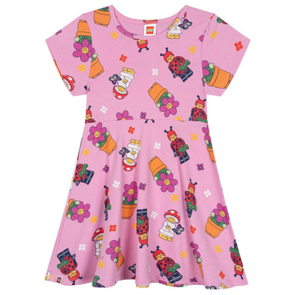 LEGO Little Girls' Skater Dress Pink Ladybug Girl 6