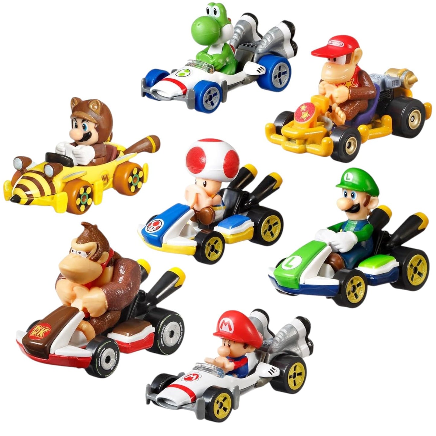 Hot Wheels Mario Kart Die-Cast Character Cars Collection Bundle, 7 Pack, Nintendo Gaming Collectibles GBG25-957P