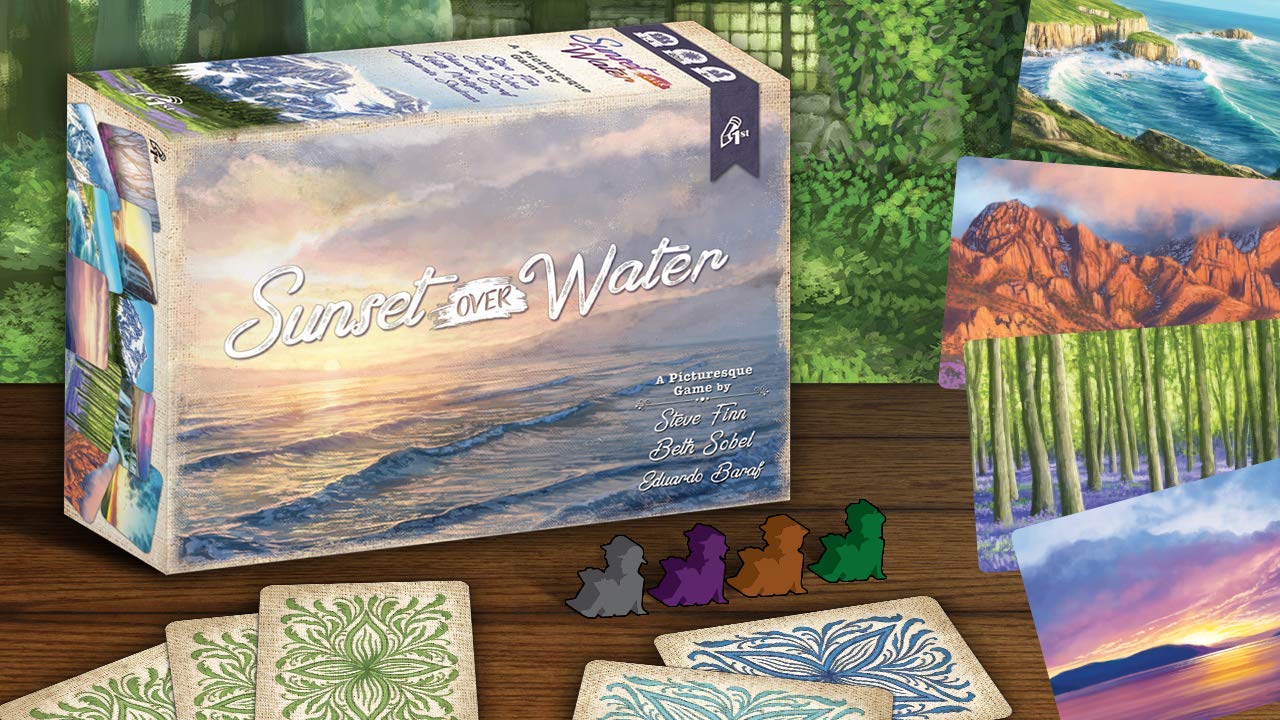 Sunset Over Water Card Game - A Picturesque Game of Painting Landscapes and Exploring Nature by Pencil First Games for 1-4 Players