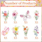 Deorfuy Wildflower Party Decorations 40PCS Cupcake Toppers Floral