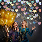 WENSEO 52Ft Shiny Corlorful Glitter Laser Love-Heart Garland Photo Booth Props for Girl Birthday Party Decorations ERAS Themed Birthday Banner