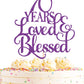 AHAORAY 70 Years Loved Cake Topper - Deep Purple Glitter 70th Birthday Cake Decorating Supplies, Perfect for 70th Anniversary or Birthday Photo Booth