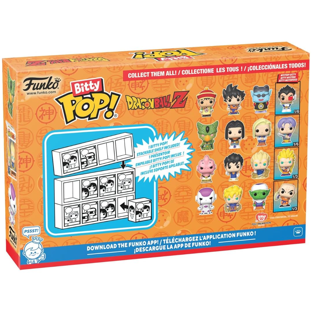 Funko Bitty POP! Dragon Ball Z, 4-Pack - Gohan, Raditz, Piccolo, and a Surprise Mystery Mini Figure - 0.9 Inch (2.2 Cm) - Anime Collectable