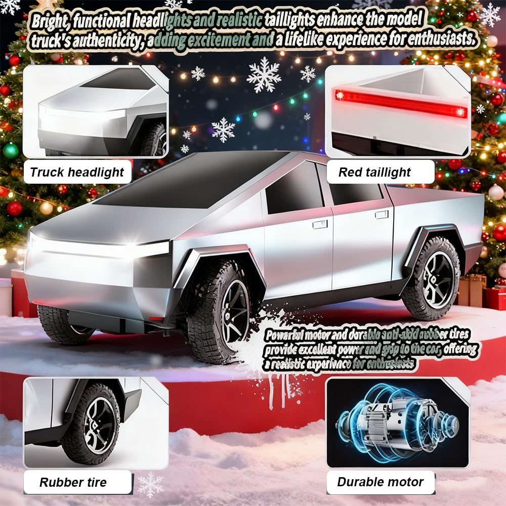 Remote Control Truck Toy CyberCar with Light Effect Truck Toy with 2.4GHz 2WD RC Car, Constant Speed Cruise Function Ideal Charistmas Gift for Kids