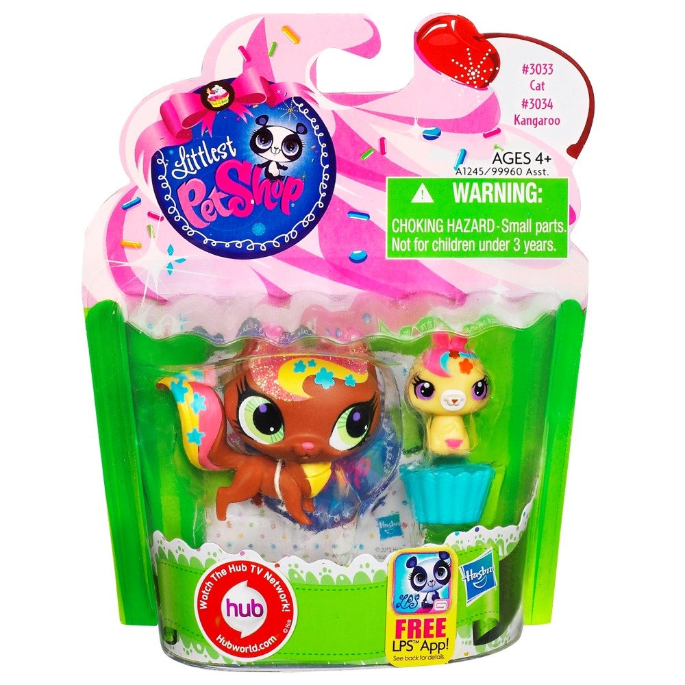 Hasbro Littlest Pet Shop Cat & Kangaroo Friend Figure 2-Pack #3053, 3054