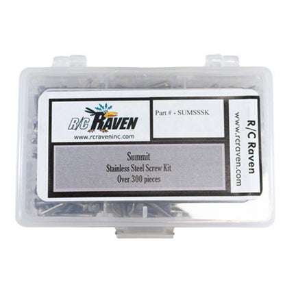 RC Raven RC Screw Kit for Summit with Over 300 Pieces Stainless Steel RC Car Tool Kit Including Head Screws, nyloc Nuts, Plain Nuts, washers and Set