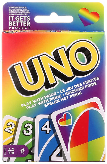 Mattel Games UNO Play with Pride Card Game with 112 Cards and Instructions, Great for Ages 7 Years Old & Up