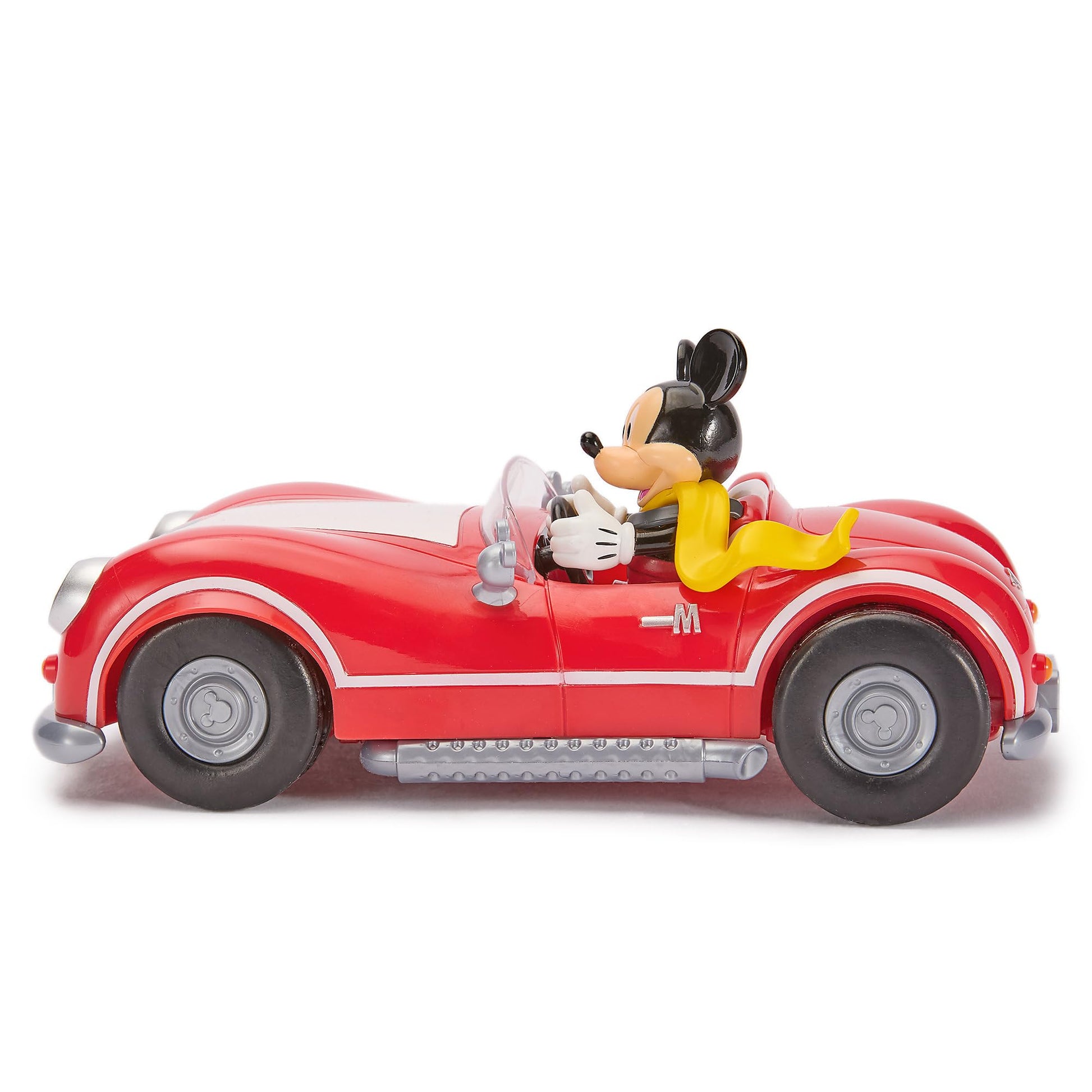 Disney Store Official Mickey Mouse's Vintage Remote Control Car for Kids - Glossy Red Convertible Roadster with Lights & Sounds, Fun RC Car - Mickey