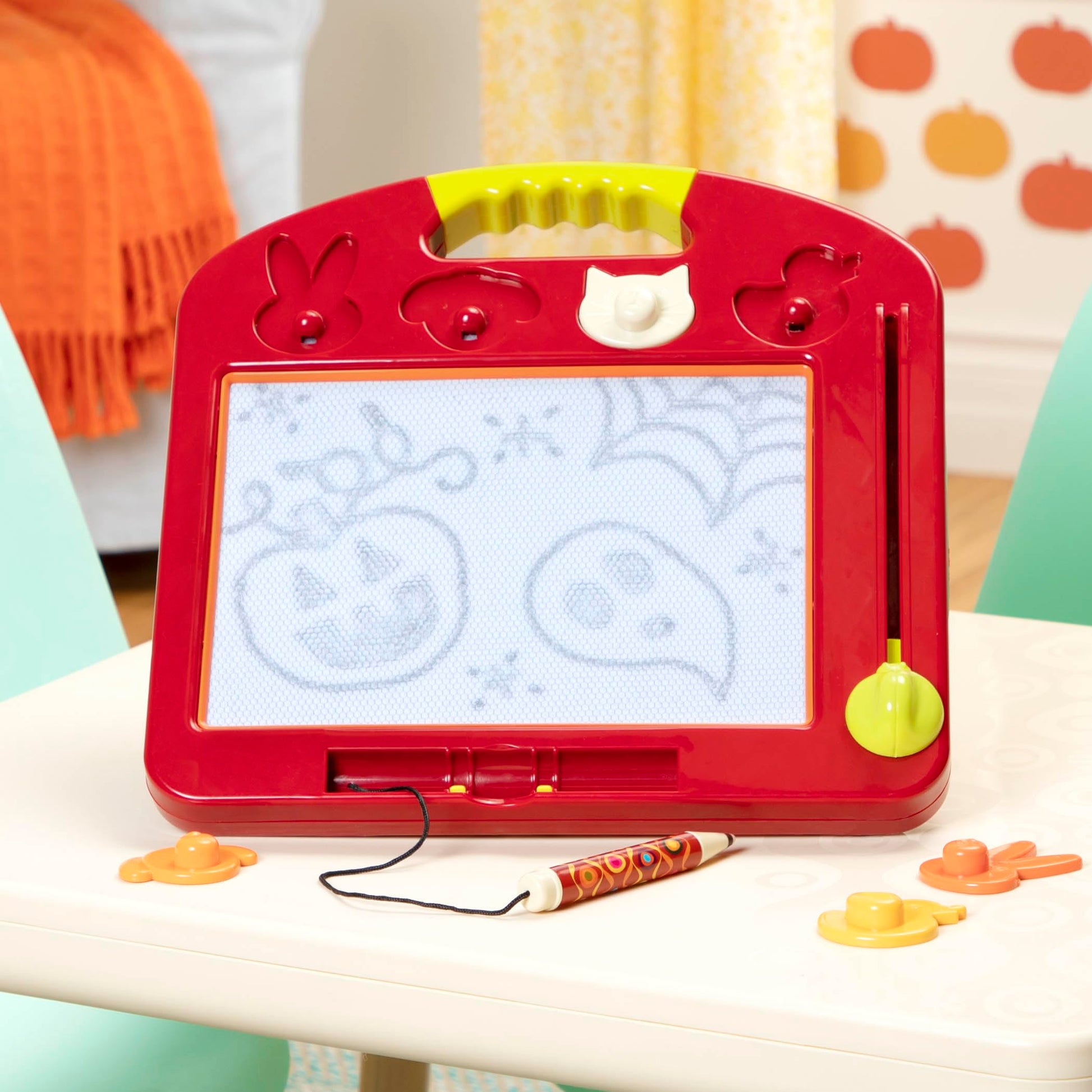 B. toys - Magnetic Drawing Board - 4 Animal Stamps - Portable Sketcher - Creative Toys for Toddlers, Kids - 18+ Months - Toulouse - LapTrec