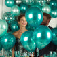 AULE 50Pcs Metallic 12 Inch Teal Green Chrome Helium Shiny Balloon