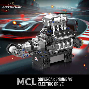 Mould King V8 Engine Building Blocks Sets, V8 Engine Model kit That Run, Build Your Own STEM Model Engine, 8-Cylinder Car Engine Building Engineering