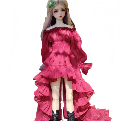 QGYDYH Bjd Doll Clothes,Ball Jointed Doll Clothes,Handmade,Fashion Dresses?Gowns, for 1/3 1/4 bjd Doll (red c, 1/3)