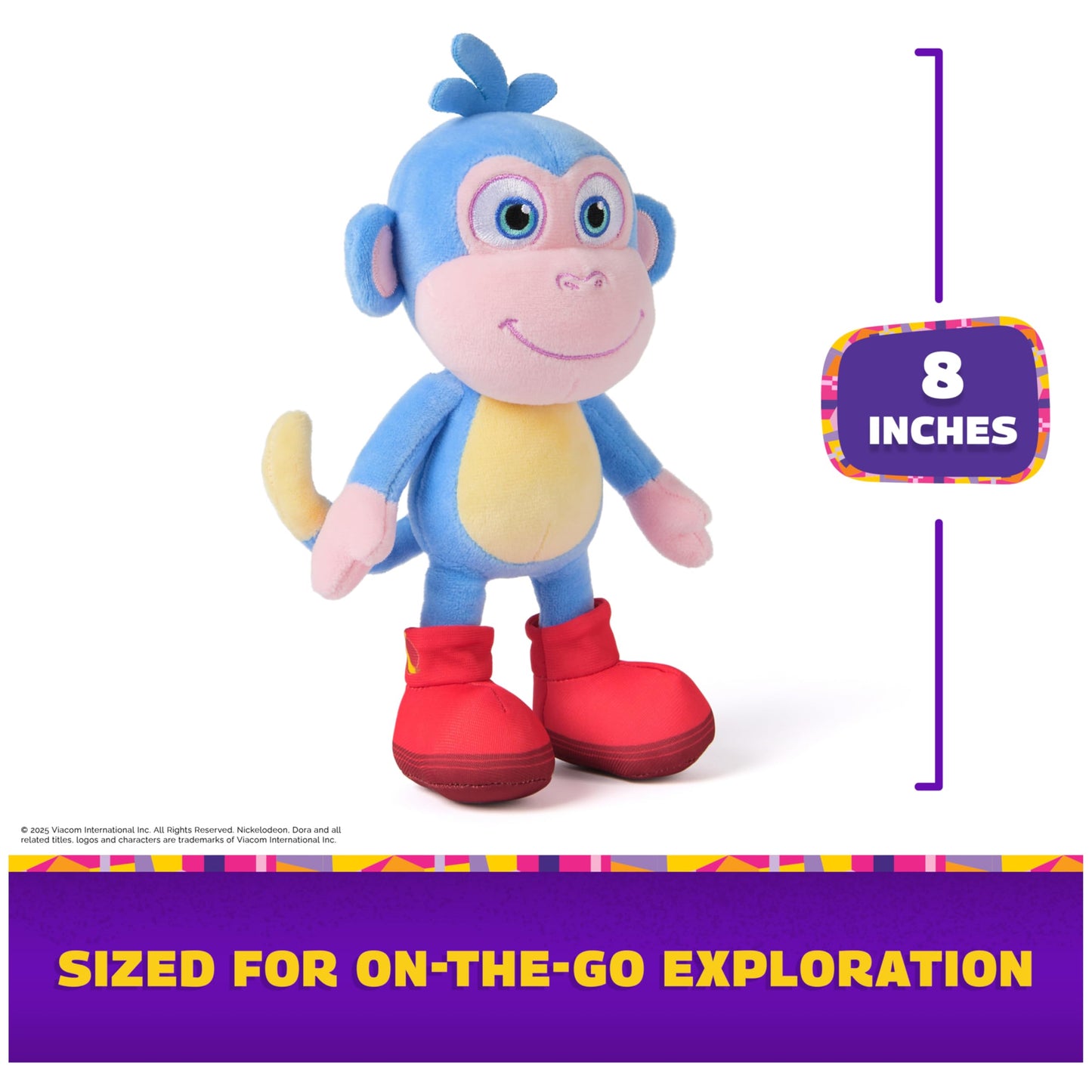 Dora Official Boots Plush Doll, Educational Toys, Plush Toys, Stuffed Monkey for Ages 3 and Up, 8”