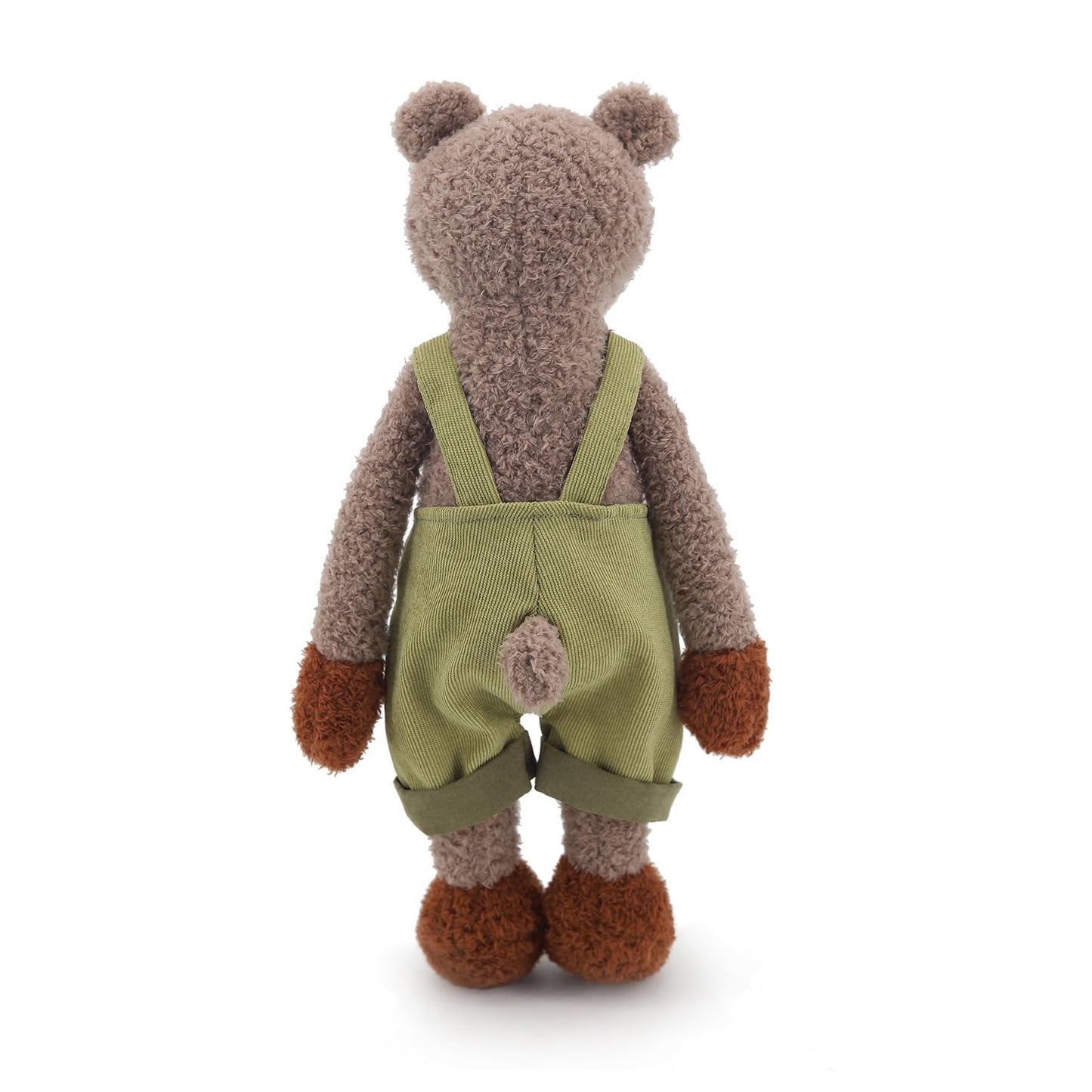 MR ViviCare 15" Adorable Bear Stuffed Animals with Green Overalls for Kids and Newborn Baby,Dressed Stuffed Teddy Bear Plush Toys for Boys