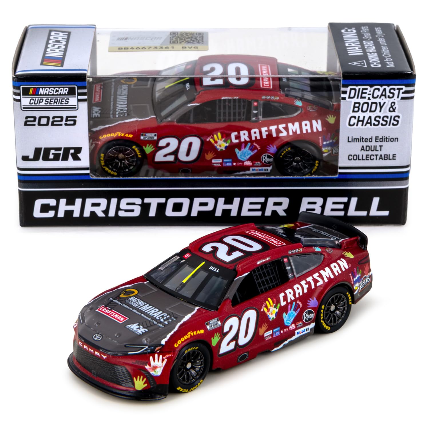 Christopher Bell 2025 Crftsmn/Racing for a Miracle ARC Diecast Chassis Car 1:64 Scale