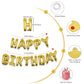 Gold Happy Birthday Balloons Banner 16 Inch Mylar Foil Letters, Inflatable Party Decor and Birthday Decorations for Women, Men, Boys & Girls Kids