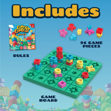 MindWare Candy Conquest Family Board Game - Twist on Traditional in-a-Row Classic Board Games for Kids Ages 6 and Up - Connect Four of Your Own Shapes