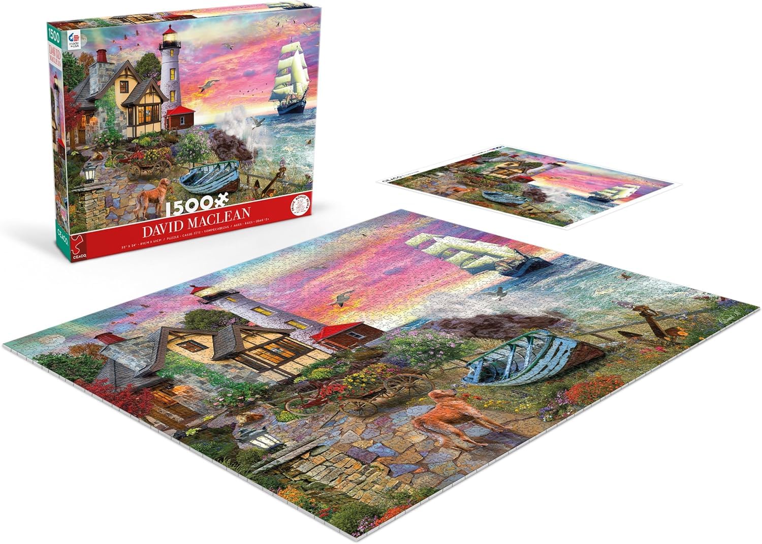 Ceaco - David Maclean - Crashing Waves - 1500 Piece Jigsaw Puzzle - Colorful Puzzle for Adults - Precision-Cut Pieces, Beautiful Artwork, and Hours