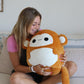 Snuggaboos Jumbo 17 Inch Mia The Monkey Plush Squish Pillow Original: Super Soft Cute Stuffed Animal Toy with Extra Long Tail - Perfect Plushie Gift