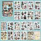 Christmas Journaling Stickers Die Cutting Retro Scrapbooking Material for Diary Decoration Landscaping Flowers PET Stickers Book (91160)