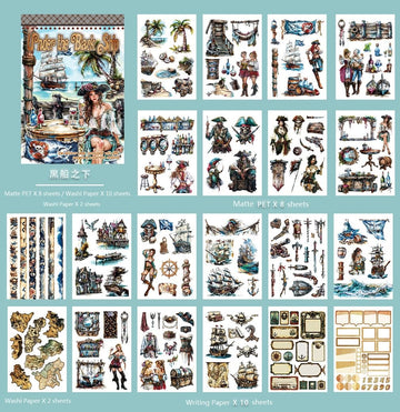 Christmas Journaling Stickers Die Cutting Retro Scrapbooking Material for Diary Decoration Landscaping Flowers PET Stickers Book (91160)