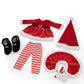 Playtime by Eimmie 18 Inch Doll Clothes and Accessories - Christmas Holiday Dress with Matching Santa Hat & Shawl - Clothing Sets & Stuff - Fits