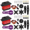 DWEII 2PACK 20KG RC Servo High Torque Servo Motors,Waterproof Metal Gear Steering Servo for 1/8 1/10 RC Car Robot DIY, Digital Servo with 25T Servo