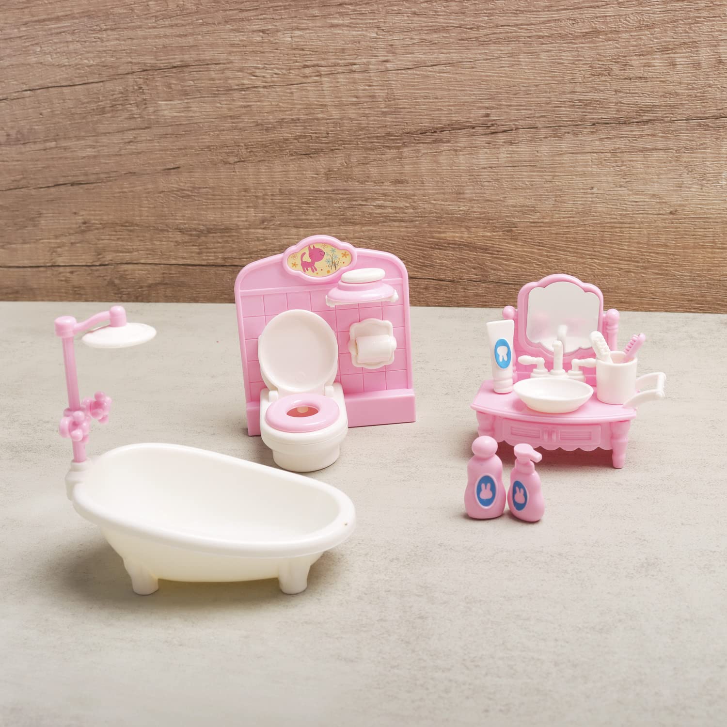 20 Pcs Mini Bathroom Set Plastic Mini Living Room Furniture Set