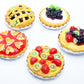 Handmade Dollhouse Miniature Fruit Pie Set 1:6 Scale Air Dry Clay Mini Food 5 Assorted Pies Realistic Bakery Dessert Accessories for Dollhouse Kitchen