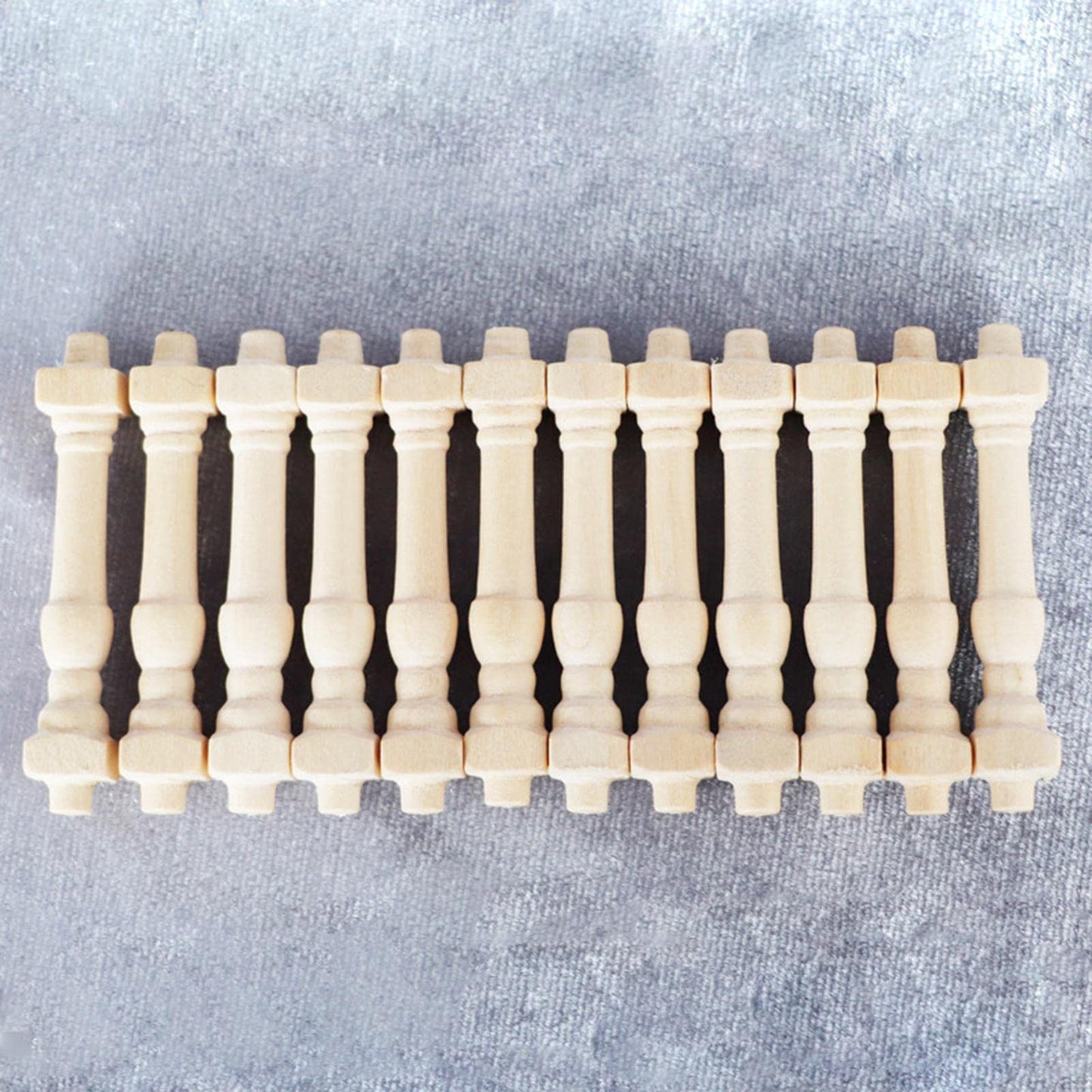 12 Pack Dollhouse DIY Builders 1:12 Wood Spindles Balusters Toys