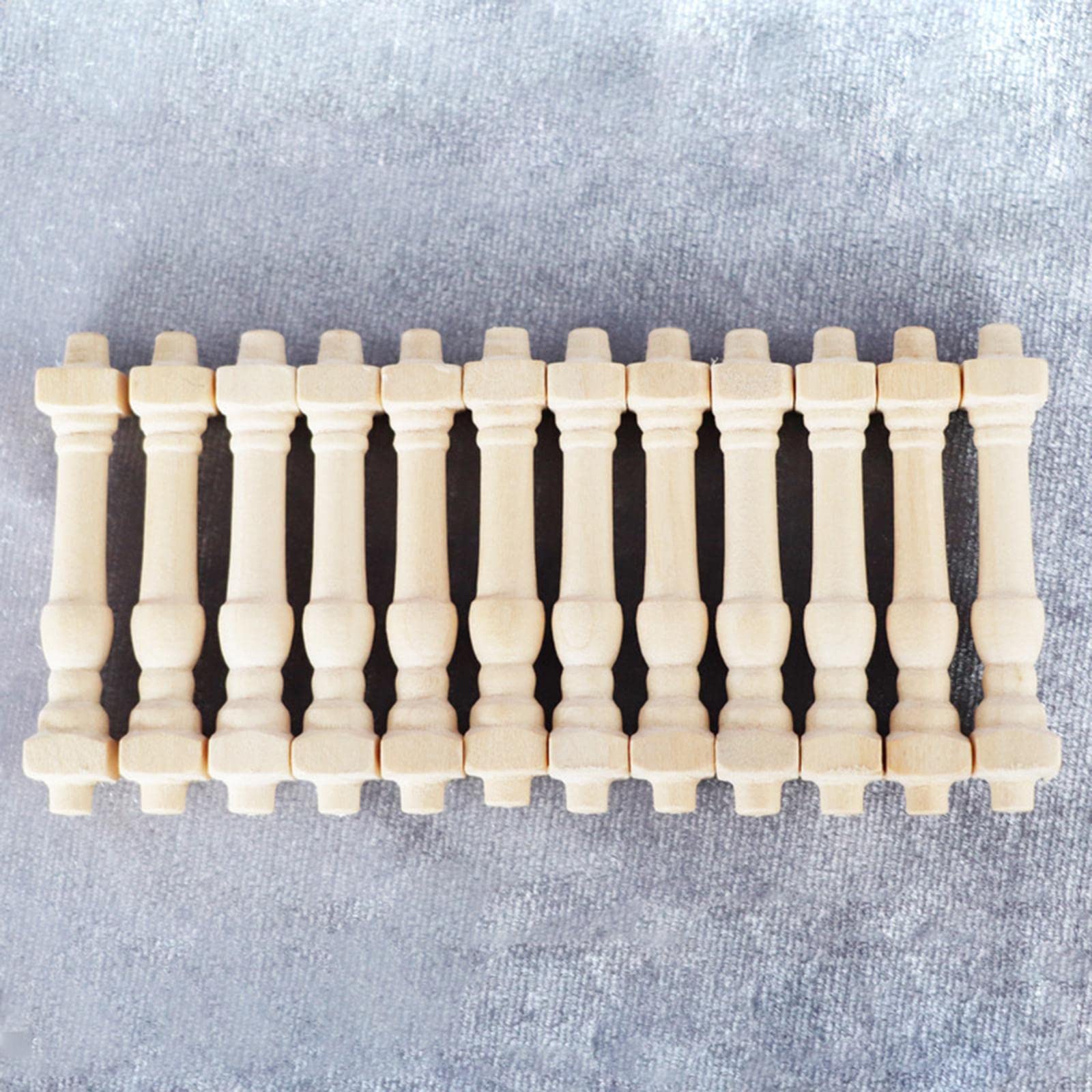 12 Pack Dollhouse DIY Builders 1:12 Wood Spindles Balusters Toys