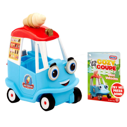Little tikes Let's Go Cozy Coupe - Ice Cream Truck - Mini Push and Play Vehicle for Tabletop & Floor Push Play Car Fun - Suitable for Toddlers from 3