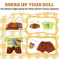 3PCS Fox Character Doll Costume Set Green Shirt and Tie Outfit for 15-17cm 4 Inch Blind Box Animal Dolls