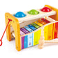 Hape Pound & Tap Bench with Slide Out Xylophone - Award Winning Durable Wooden Musical Pounding Toy for Toddlers