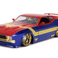 Jada Marvel 1:24 1973 Ford Mustang Mach 1 Die-cast Car with 2.75" Captain Marvel Figure, Toys for Kids and Adults