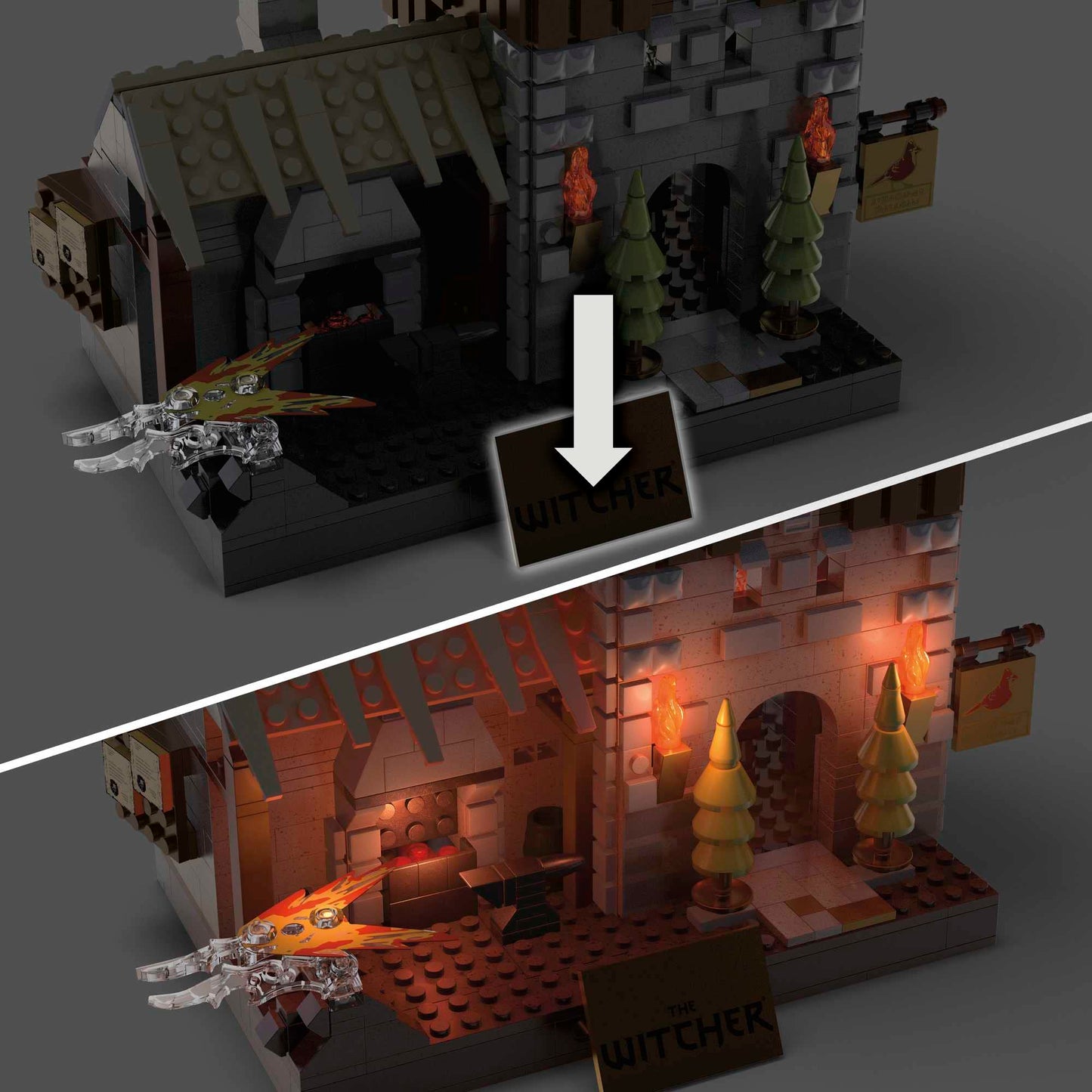 MEGA The Witcher Building Toys Set, Geralt’s Griffin Hunt with 1170 Pieces, 1 Micro Action Figure and Accessories, Adult Collectible