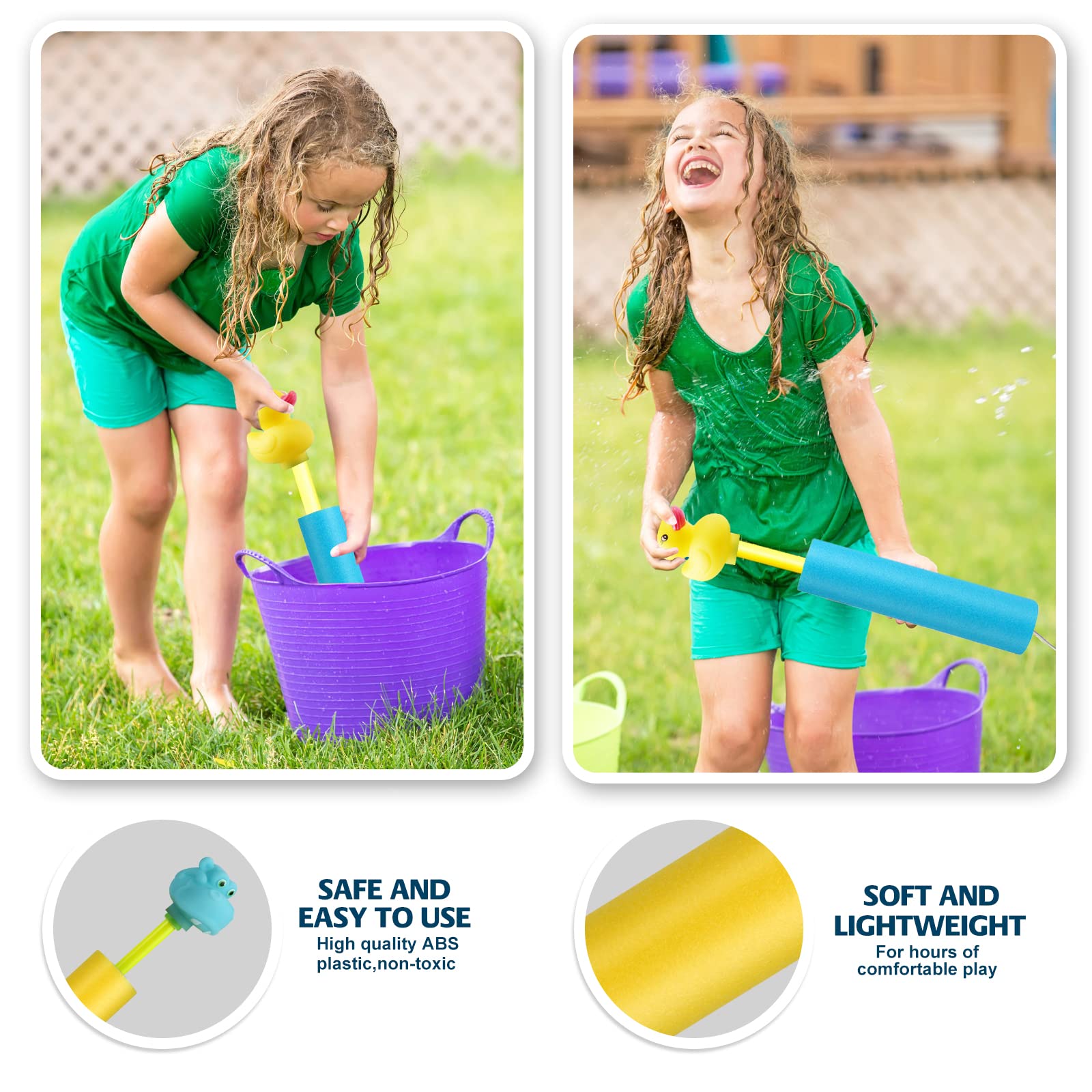 Water Squirters for Kids, 6 Pack Water Guns for Toddlers, Water Blaster