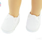 American Fashion World 3 Pack of Canvas Slip-On Shoes: Red, Navy and White | Fits 14" Wellie Wisher Dolls | 14'' Inch Doll Accessories