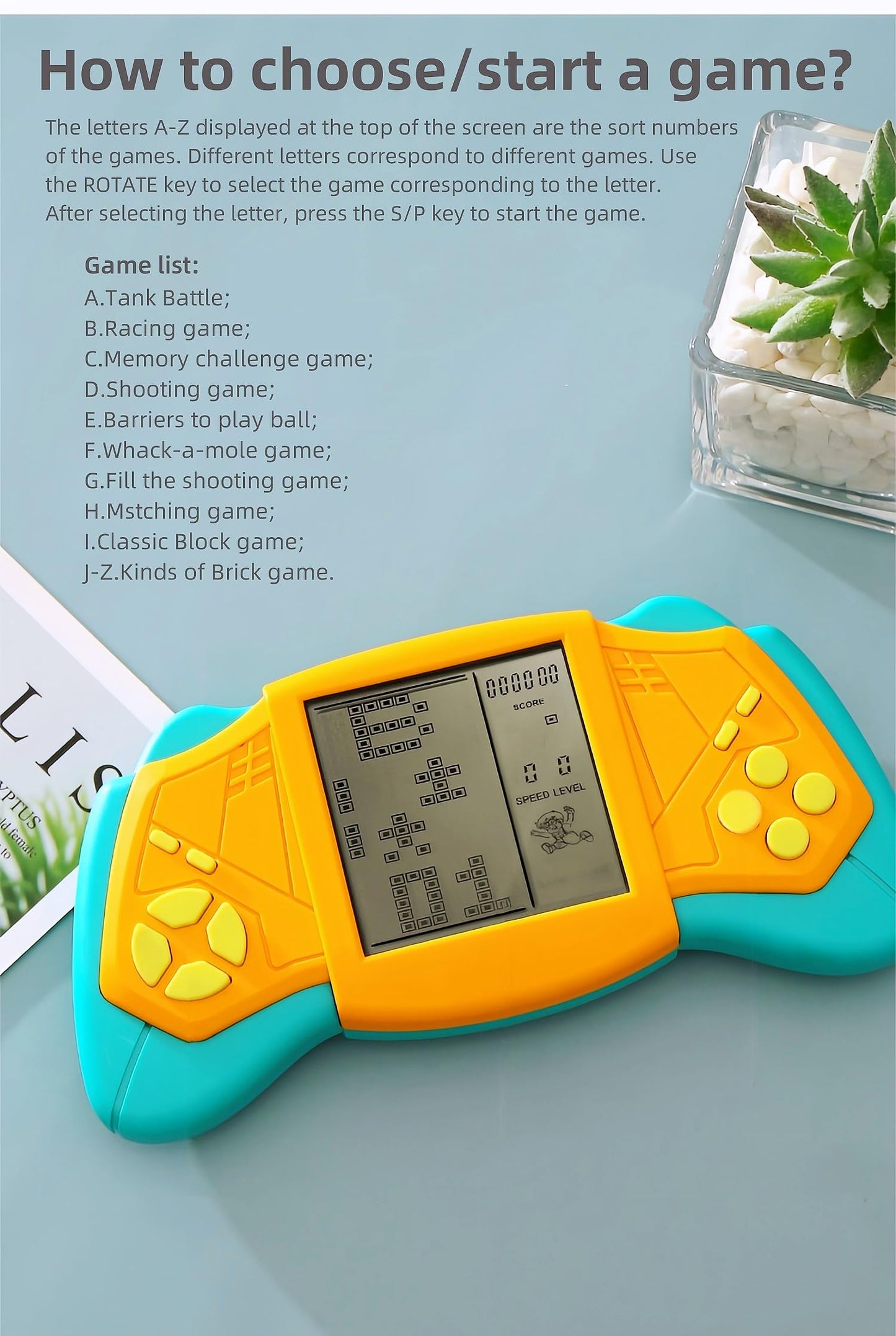 CZT Creative Brick Game Console Cool Wing Appearance Build in 2574 in 1 Block Games Handheld Machine Retro Portable Electronic Puzzle Toys