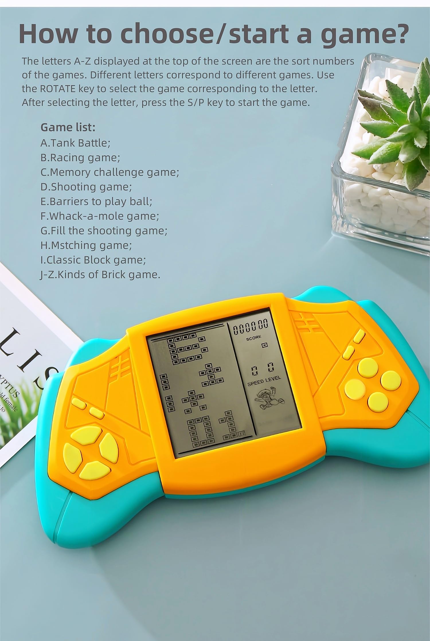 CZT Creative Brick Game Console Cool Wing Appearance Build in 2574 in 1 Block Games Handheld Machine Retro Portable Electronic Puzzle Toys