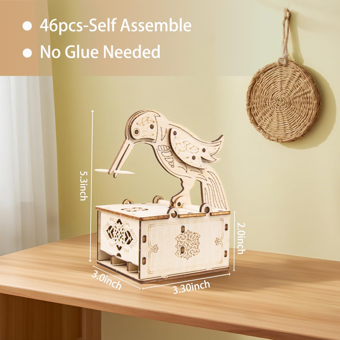 3D Wooden Puzzles for Adults,Wooden Toothpick for Child and Adult,Model Building Kit,Educational Brain Teaser,Unique Gift for Kids and Friends on