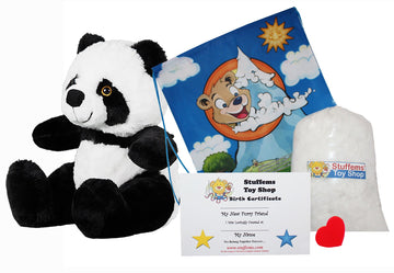 Stuffems Toy Shop Make Your Own Stuffed Animal 16" PanPan the Panda - No Sew - Kit with Cute Backpack!