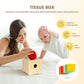 OOOK Montessori Toys 0-6 Months, Montessori Toy Set, 7 in 1 Newborn Baby Toys with Spinning Drum, Tissue Box Toy, Sensory Balls, Contrast Cards