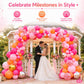 73Pcs Pink and Orange Balloon Arch Kit with 12 Inch Confetti Balloons