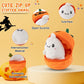 Made By Aliens Spooky Halloween Zip Up Stuffed Animal - Hauntingly Cute Ghost Plush Toy - Perfect Halloween Decor & Gift for All Ages - Special