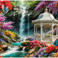 Bits and Pieces 3 Jigsaw Puzzle Set - 300 Piece Puzzles for Adults - Fantasy Landscapes - 18" x 24" Jigsaw Puzzles - Sunset Lighthouse Waterfall